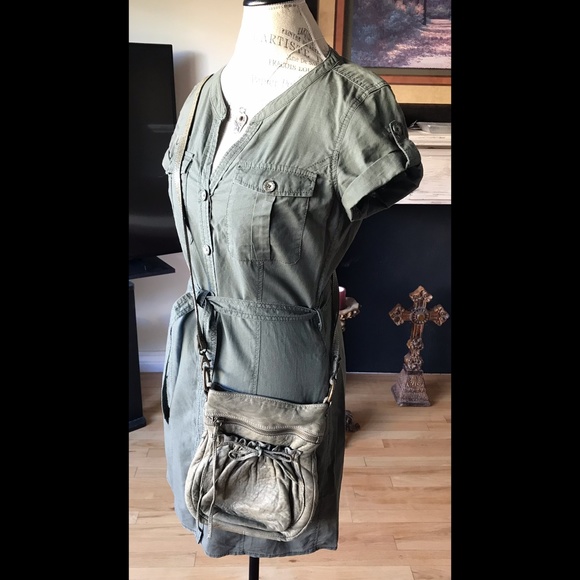 H&M L.O.G.G. Adorable Army Green Well-Engineered Safari Military Dress Sz. 10 - Picture 3 of 9